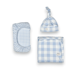 Sunday Picnic, Dusty Blue - Bamboo Newborn Nest | Milk & Baby