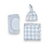 Sunday Picnic, Dusty Blue - Bamboo Newborn Nest | Milk & Baby