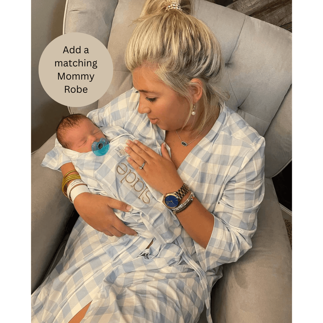 Sunday Picnic, Dusty Blue - Bamboo Newborn Nest | Milk & Baby