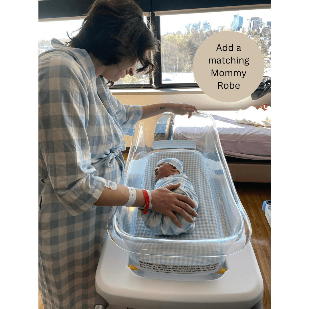 Sunday Picnic, Dusty Blue - Bamboo Newborn Nest | Milk & Baby