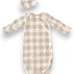 Sunday Picnic, Sand Knotted Gown Set | Milk & Baby