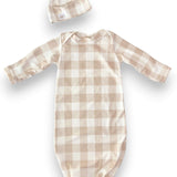Sunday Picnic, Sand Knotted Gown Set | Milk & Baby