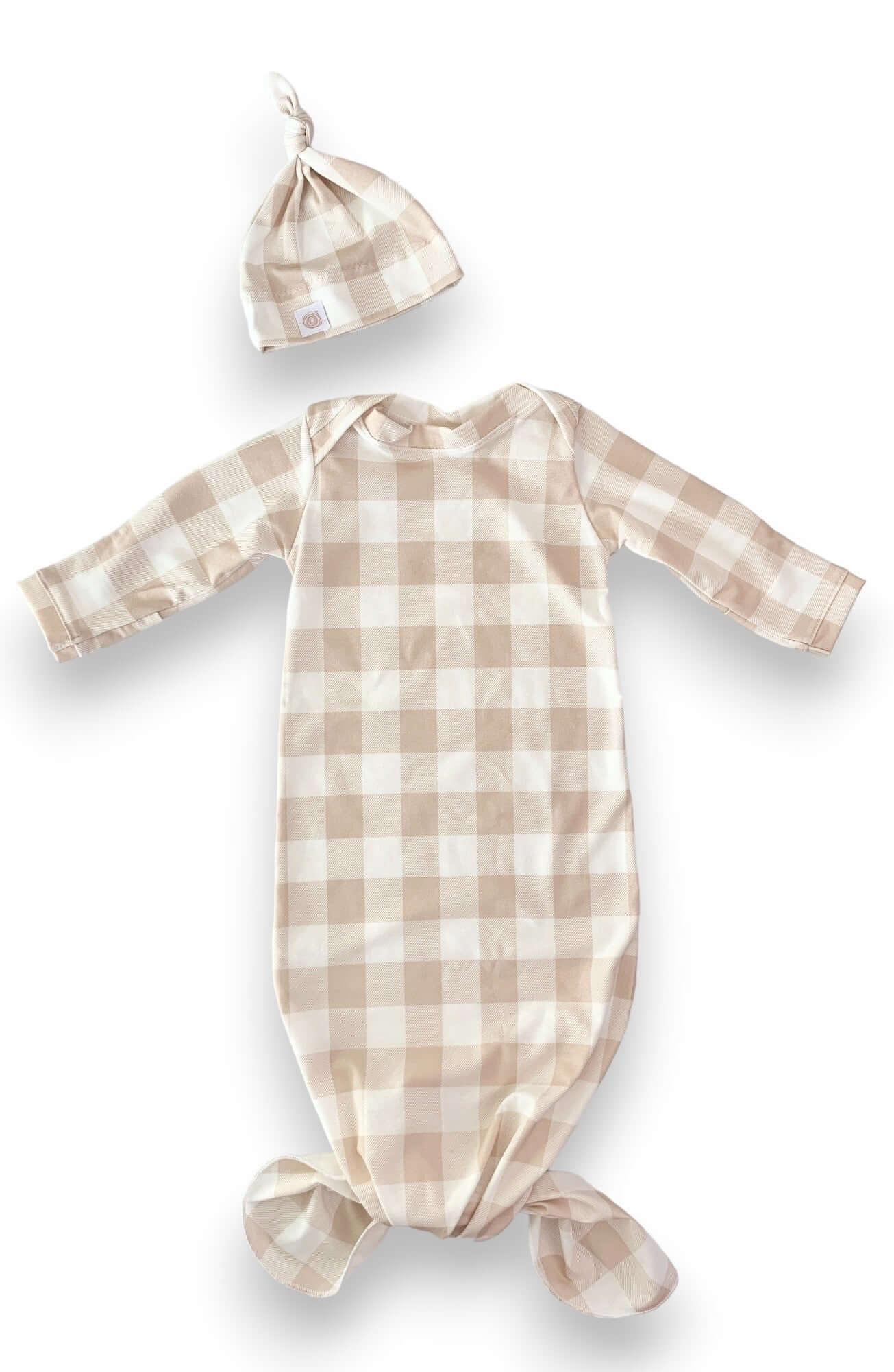 Sunday Picnic, Sand Knotted Gown Set | Milk & Baby