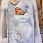 Sunday Picnic, Dusty Blue - Bamboo Newborn Nest | Milk & Baby