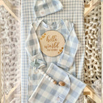 Sunday Picnic, Dusty Blue - Bamboo Newborn Nest | Milk & Baby