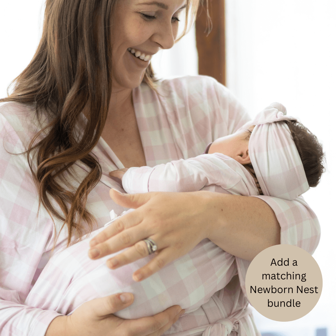 Sunday Picnic Pink Blush | Mommy Robe | Milk & Baby