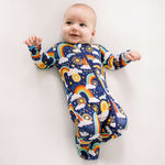 Here Comes the Sunshine (Blue) | Bamboo Footie Onesie Sleeper | Milk & Baby