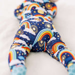 Here Comes the Sunshine (Blue) | Bamboo Footie Onesie Sleeper | Milk & Baby