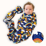 The Forever Swaddle Blanket | Here Comes the Sunshine (Blue) | Milk & Baby