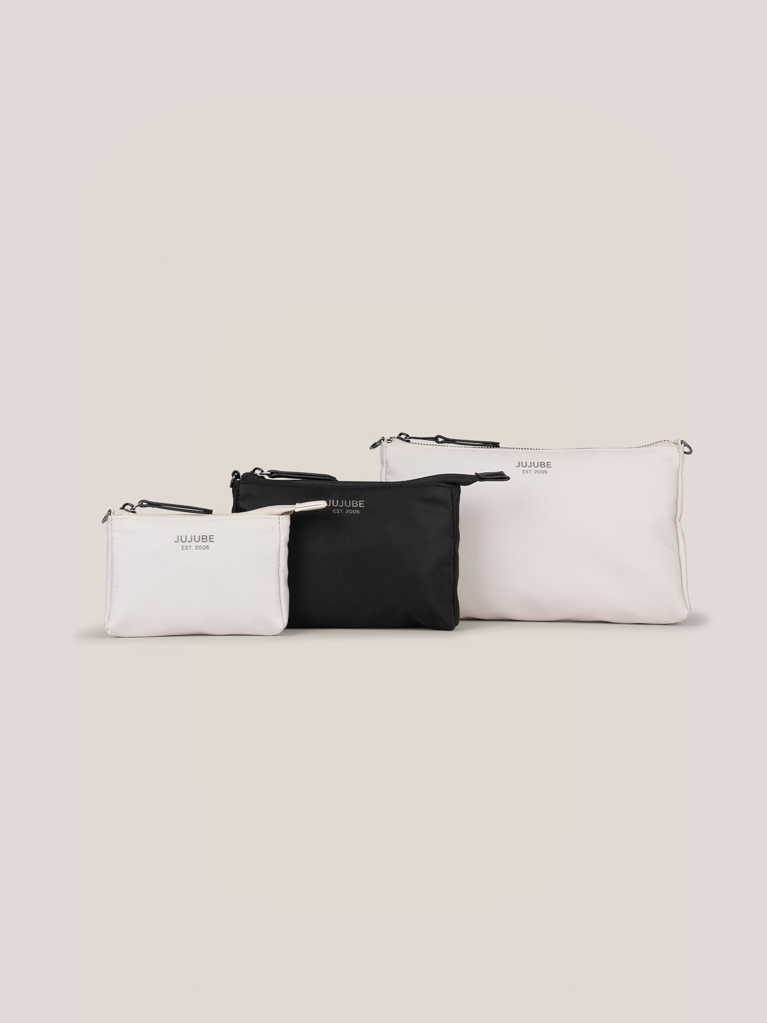 Witney Carson 3-piece Pouch Set | Cloud & Black | Milk & Baby