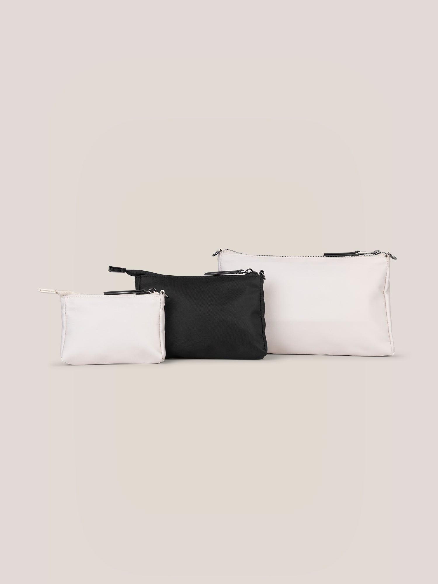 Witney Carson 3-piece Pouch Set | Cloud & Black | Milk & Baby