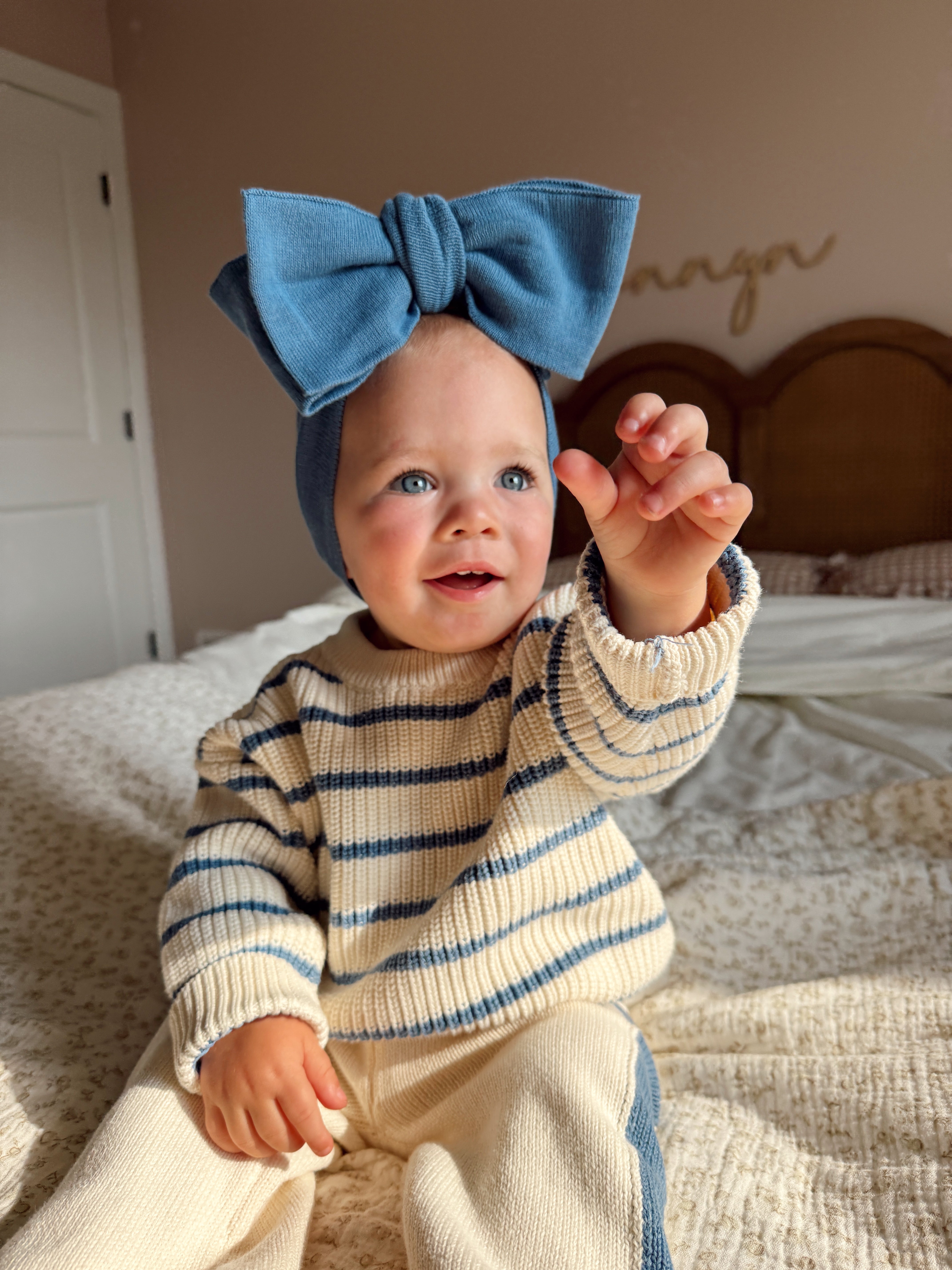 Chunky Knit Striped Sweater worn