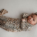 Leopard Knotted Newborn Baby Gown