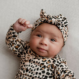 Leopard Knotted Newborn Baby Gown
