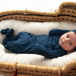 Navy Knotted Newborn Gown | Milk & Baby