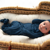 Navy Knotted Newborn Gown | Milk & Baby