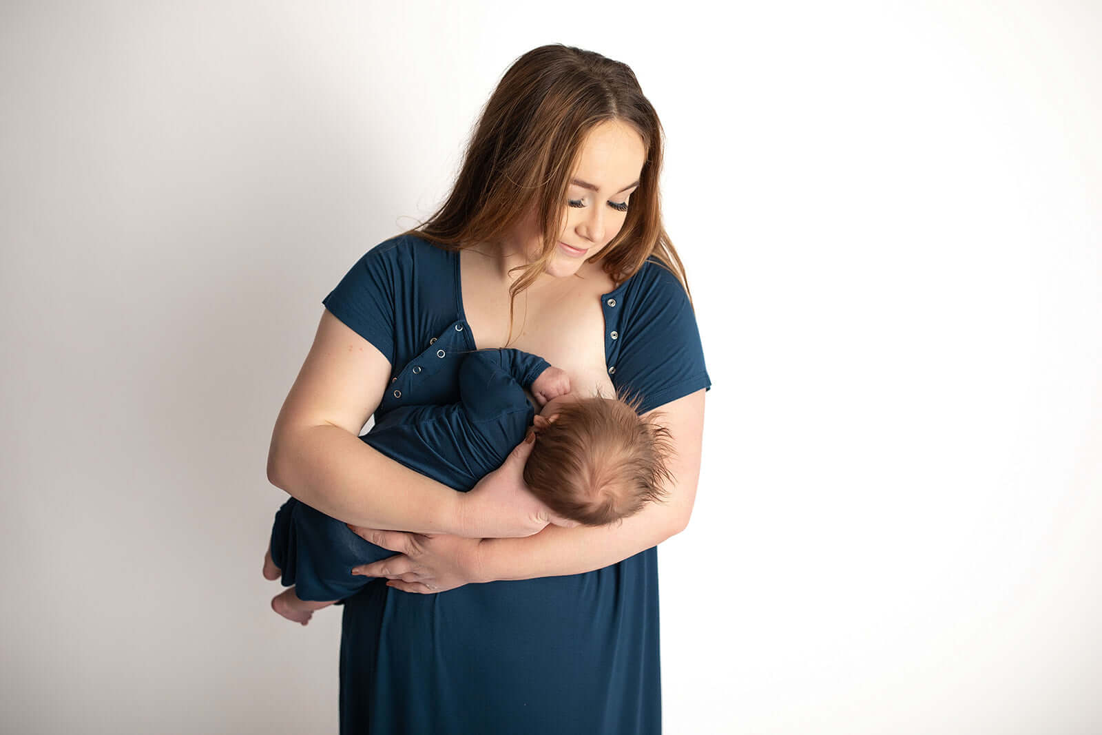 Navy Knotted Newborn Gown | Milk & Baby