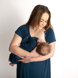 Navy Knotted Newborn Gown | Milk & Baby