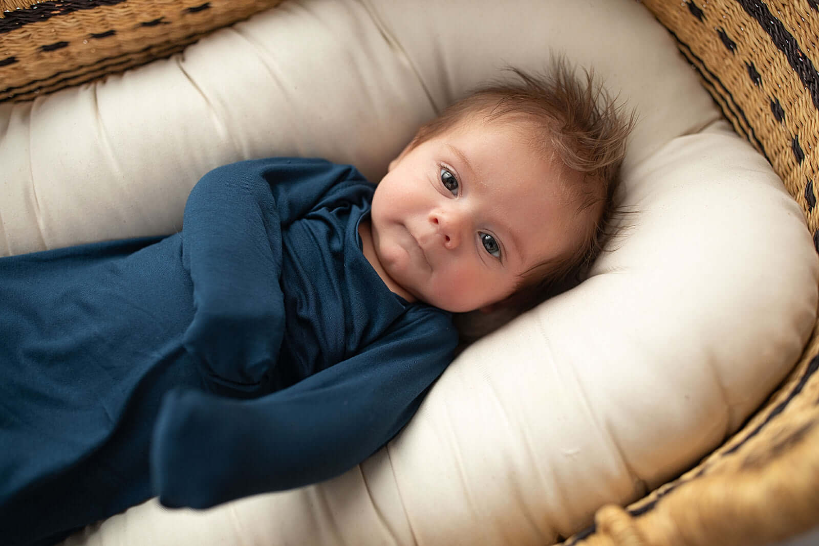 Navy Knotted Newborn Gown | Milk & Baby