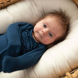 Navy Knotted Newborn Gown | Milk & Baby