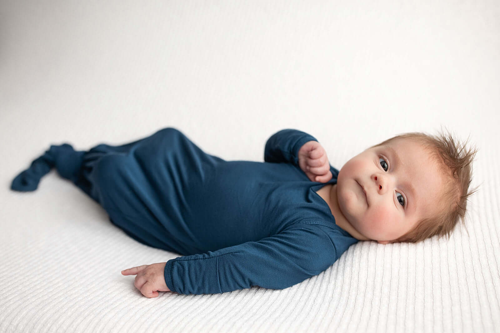 Navy Knotted Newborn Gown | Milk & Baby