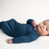 Navy Knotted Newborn Gown | Milk & Baby