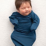 Navy Knotted Newborn Gown | Milk & Baby