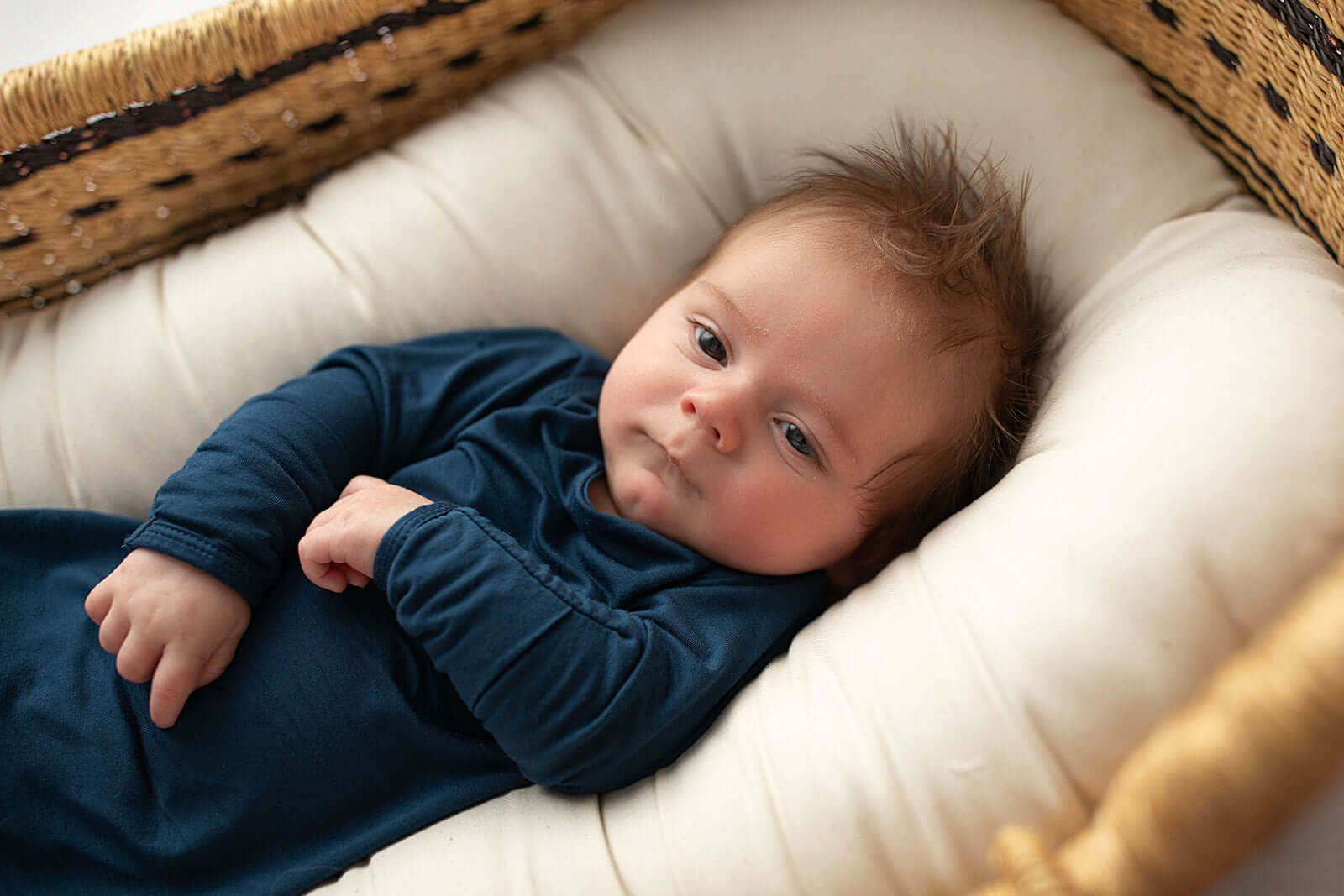Navy Knotted Newborn Gown | Milk & Baby