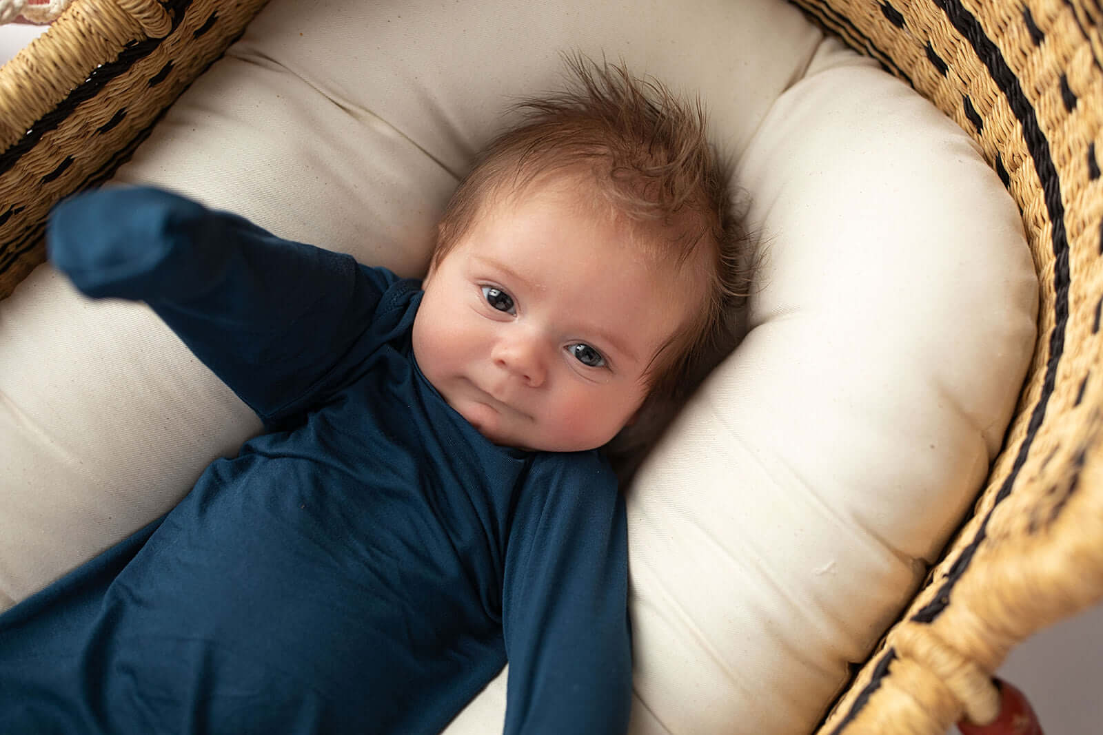 Navy Knotted Newborn Gown | Milk & Baby