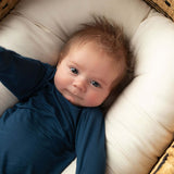 Navy Knotted Newborn Gown | Milk & Baby