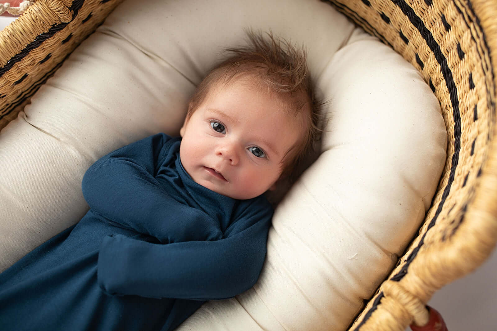 Navy Knotted Newborn Gown | Milk & Baby