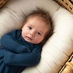 Navy Knotted Newborn Gown | Milk & Baby
