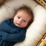 Navy Knotted Newborn Gown | Milk & Baby