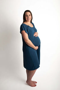 Navy Labor & Delivery Gown | Milk & Baby
