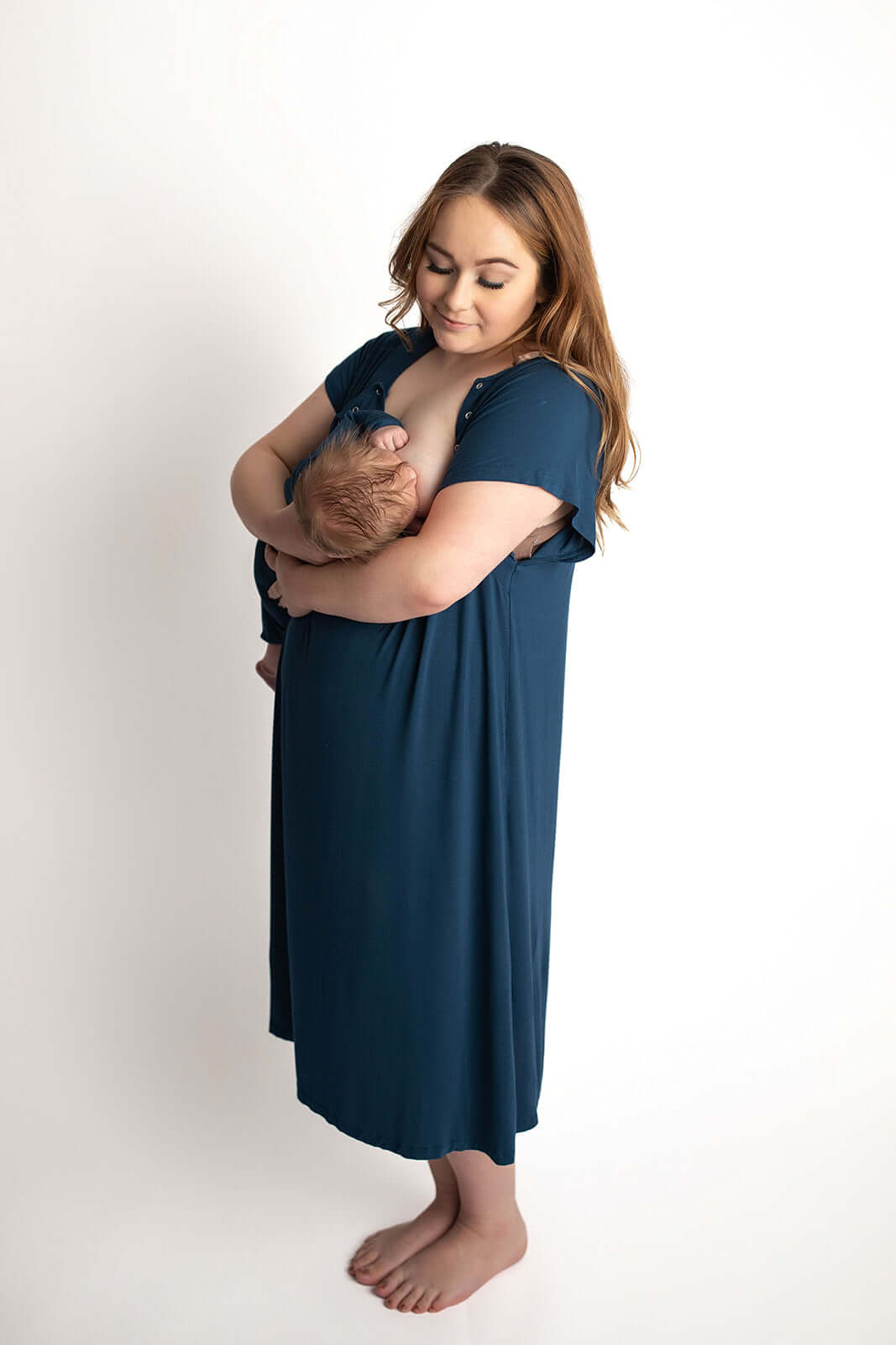 Navy Labor & Delivery Gown | Milk & Baby