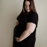 Black Ribbed Labor & Delivery Gown | Milk & Baby