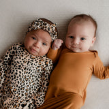 Leopard Knotted Newborn Baby Gown