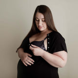 Black Ribbed Labor & Delivery Gown | Milk & Baby