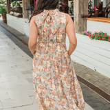 Tie Back Bow Nursing Dress in Sunset Floral - back view