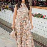 Tie Back Bow Nursing Dress in Sunset Floral - relaxed shape