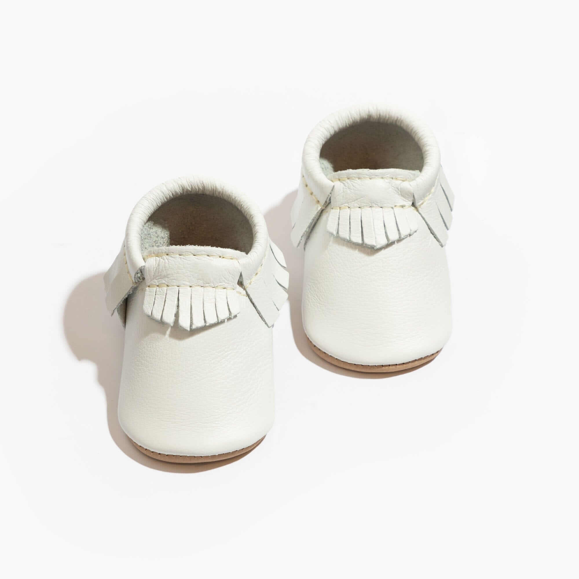 Toasted Bright White Moccasin Baby Shoe | Milk & Baby