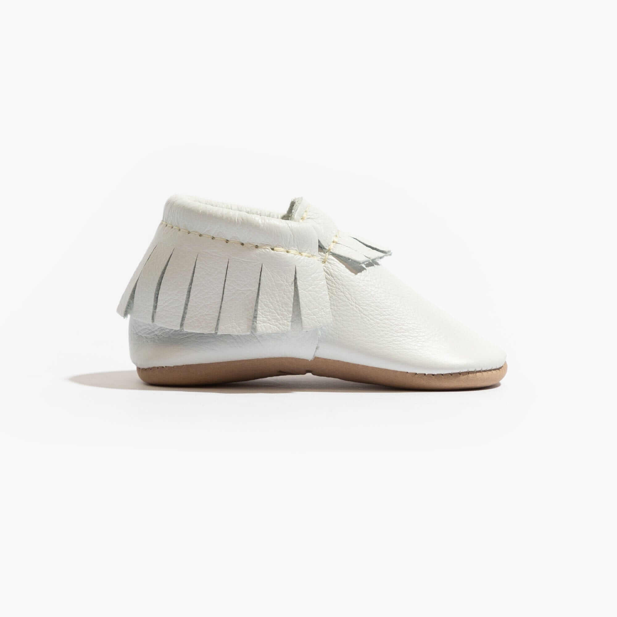 Toasted Bright White Moccasin Baby Shoe | Milk & Baby