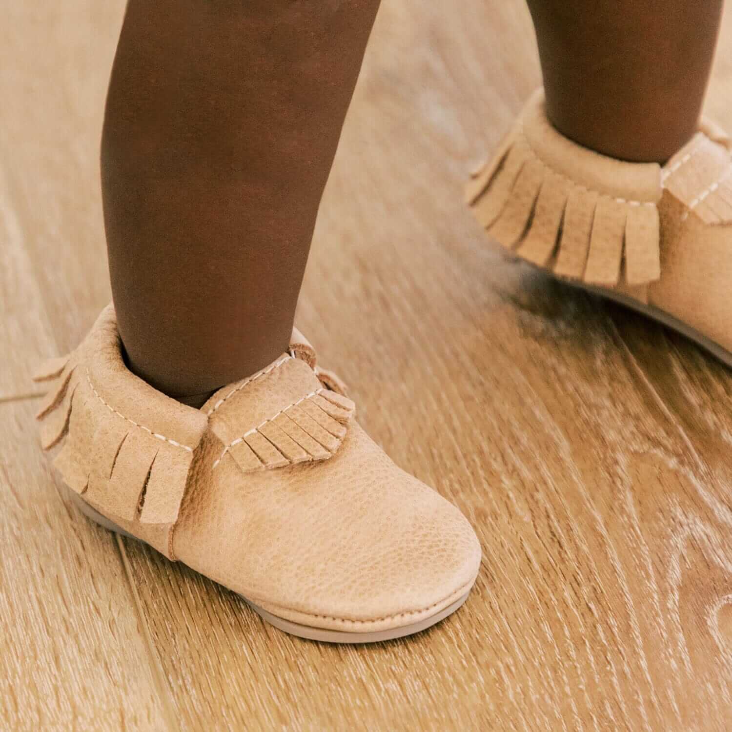 Weathered Brown Moccasin Baby Shoe | Milk & Baby