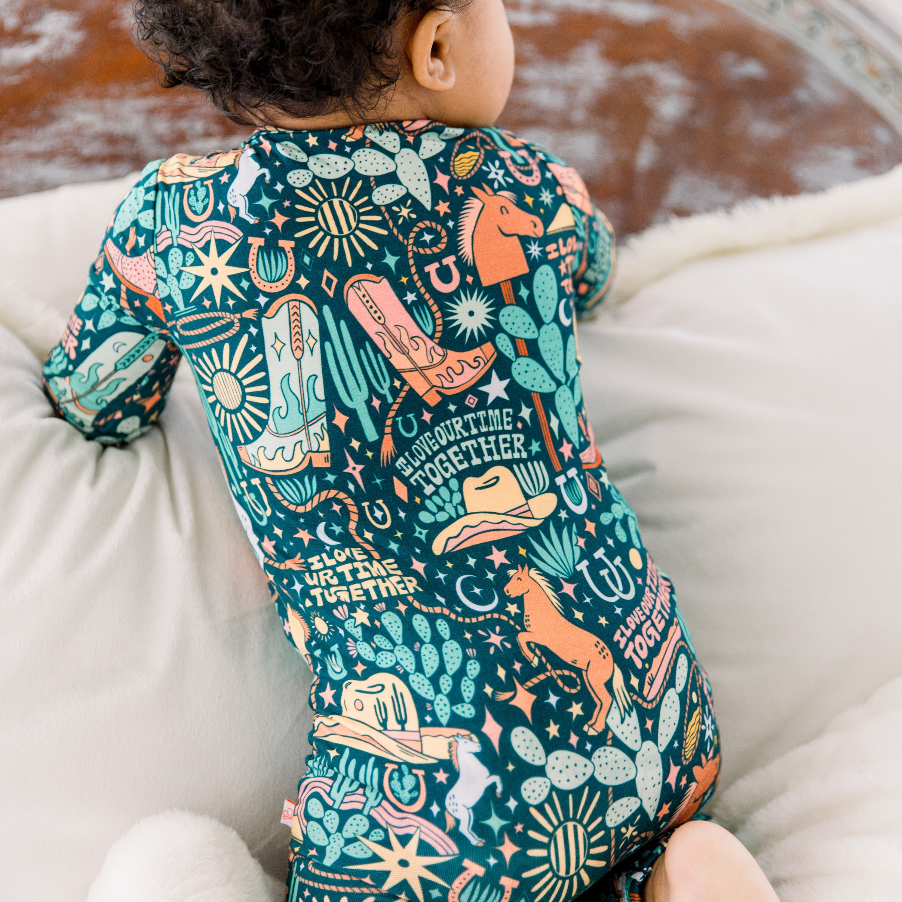 Wild West | Bamboo Footless Onesie Romper | "I Love Our Time Together"