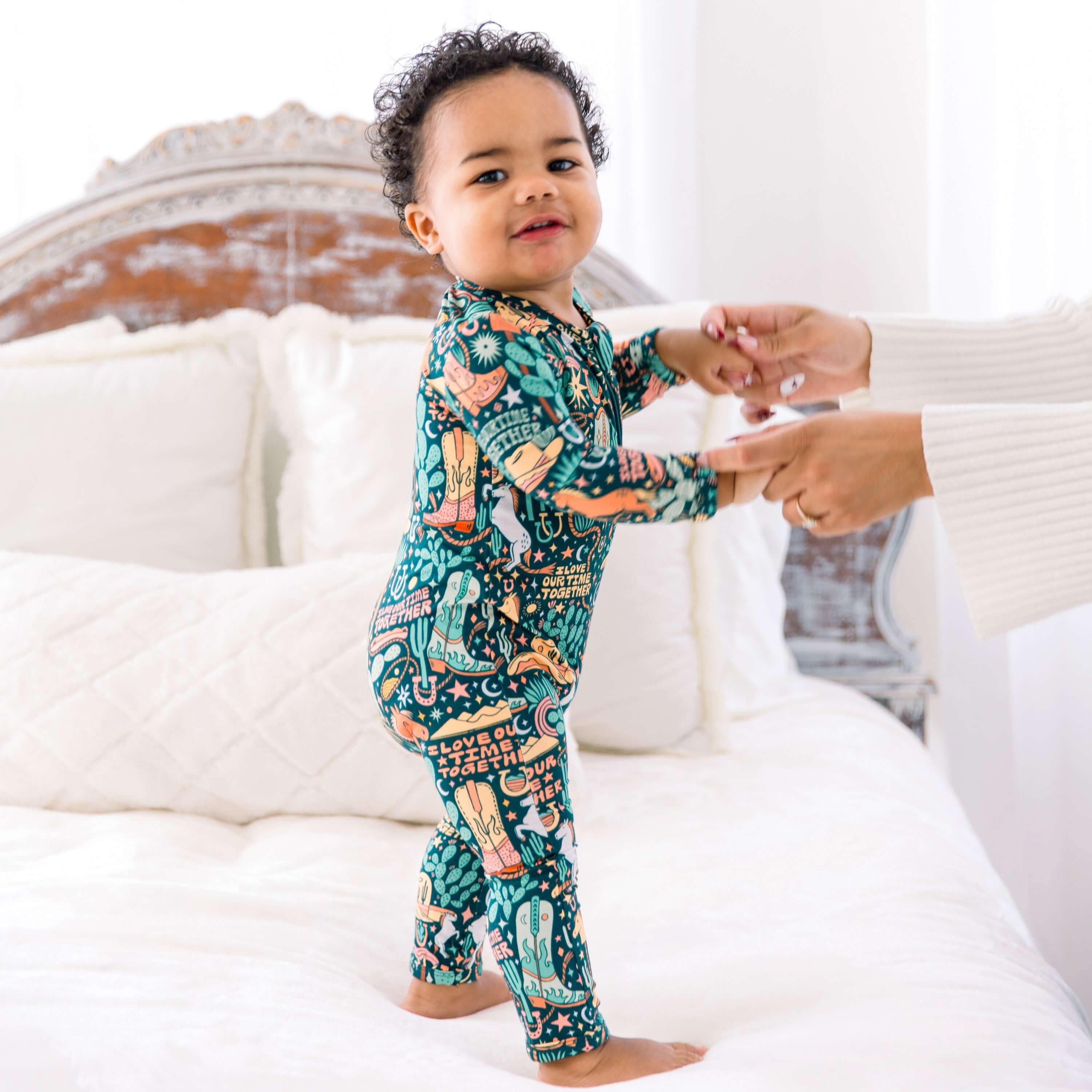 Wild West | Bamboo Footless Onesie Romper | "I Love Our Time Together" | Milk & Baby