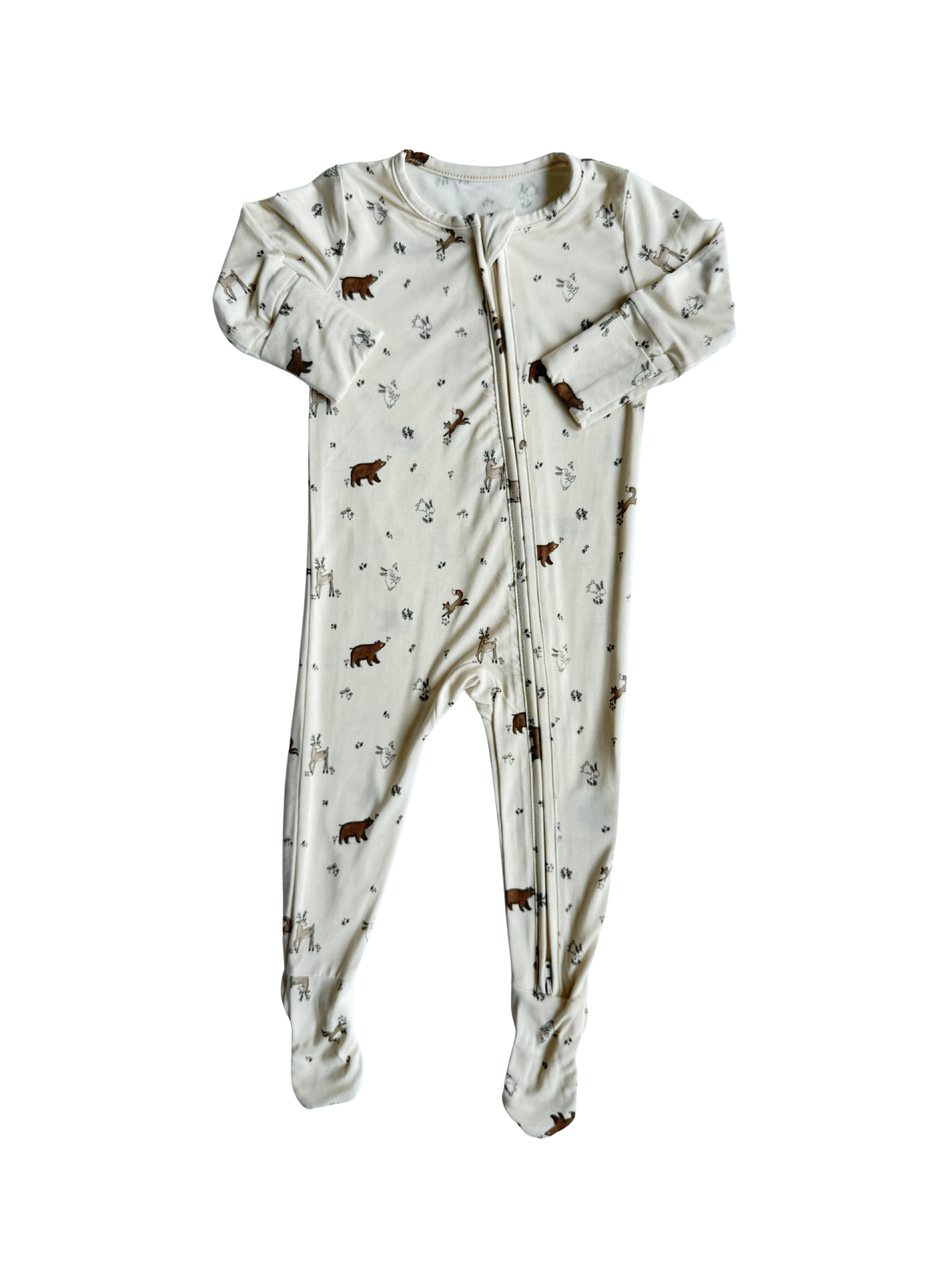 Woodland Forest Bamboo Jumpsuit | Dress your little one in our Bamboo Jumpsuit featuring playful woodland creatures, perfect for dreamy playtime or cozy naps! | Milk & Baby