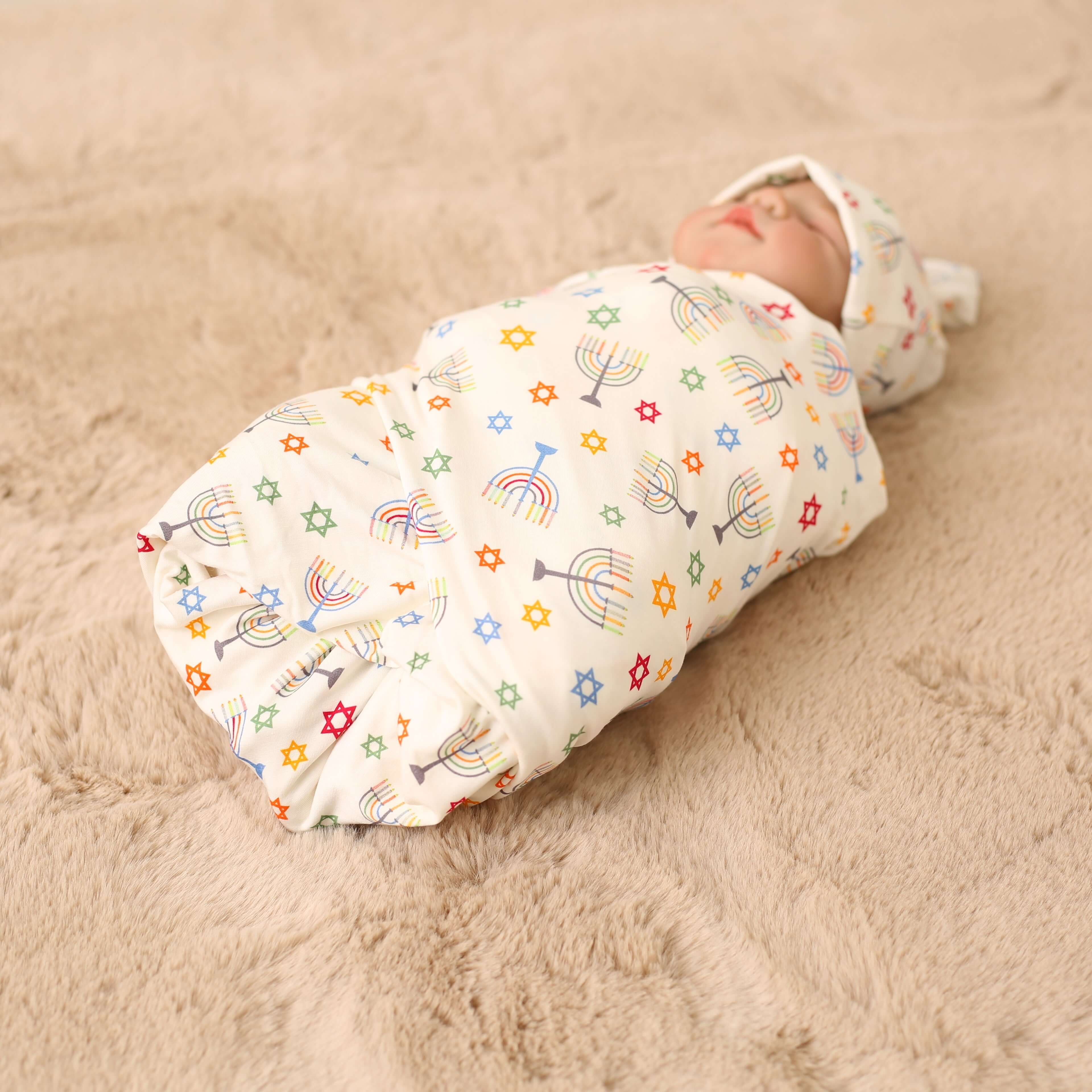 Happy Hanukkah Swaddle | Milk & Baby