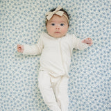 Cream Ribbed Bamboo Zipper