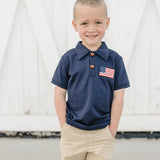 Navy Flag Polo