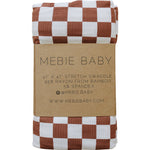 Rust Checkered Bamboo Stretch Swaddle | Milk & Baby